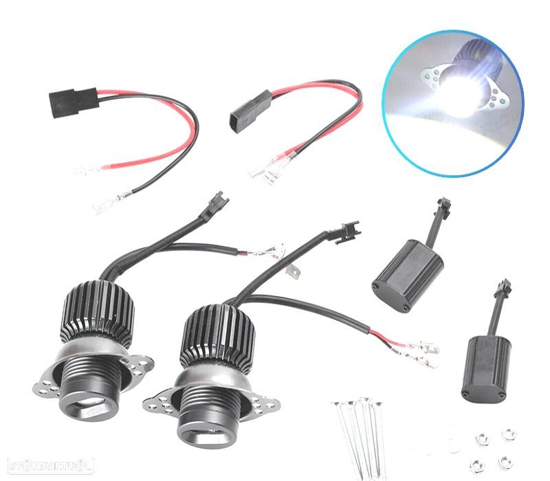 KIT DE LÂMPADAS ANGEL EYES LED 80W CANBUS BMW E90 E91 LCI SEM XENON - 2