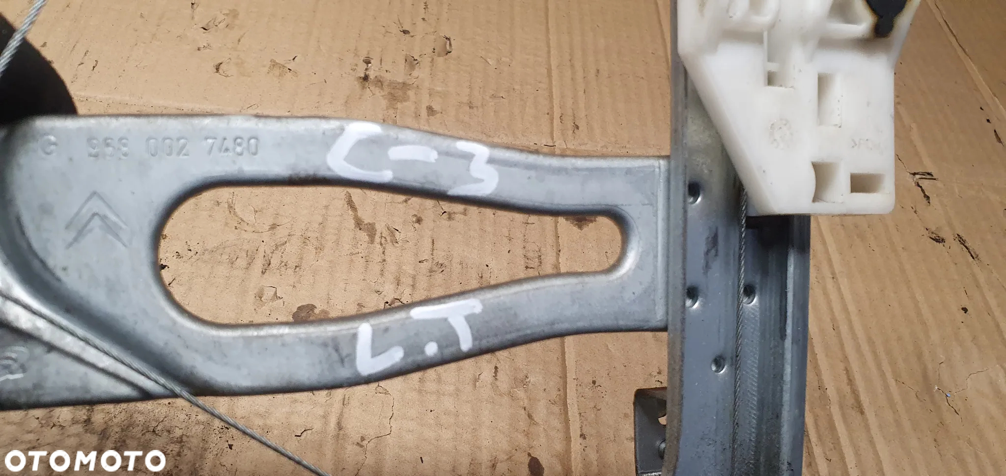 Mechanizm podnośnik szyby lewy tył Citroen C3 I 9680027480 - 6