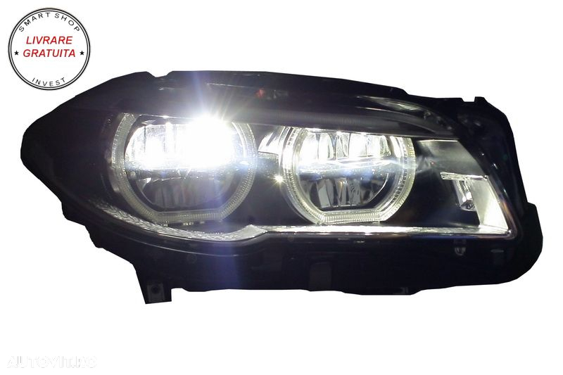 Faruri Full LED BMW F10 F11 5 Seria (2011-2013) Angel Eyes- livrare gratuita - 8