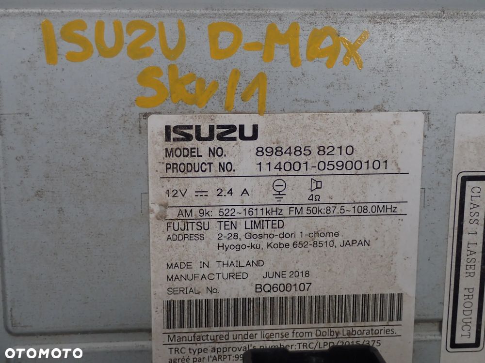 RADIO NAWIGACJA ISUZU D-MAX 8984858210 - 6