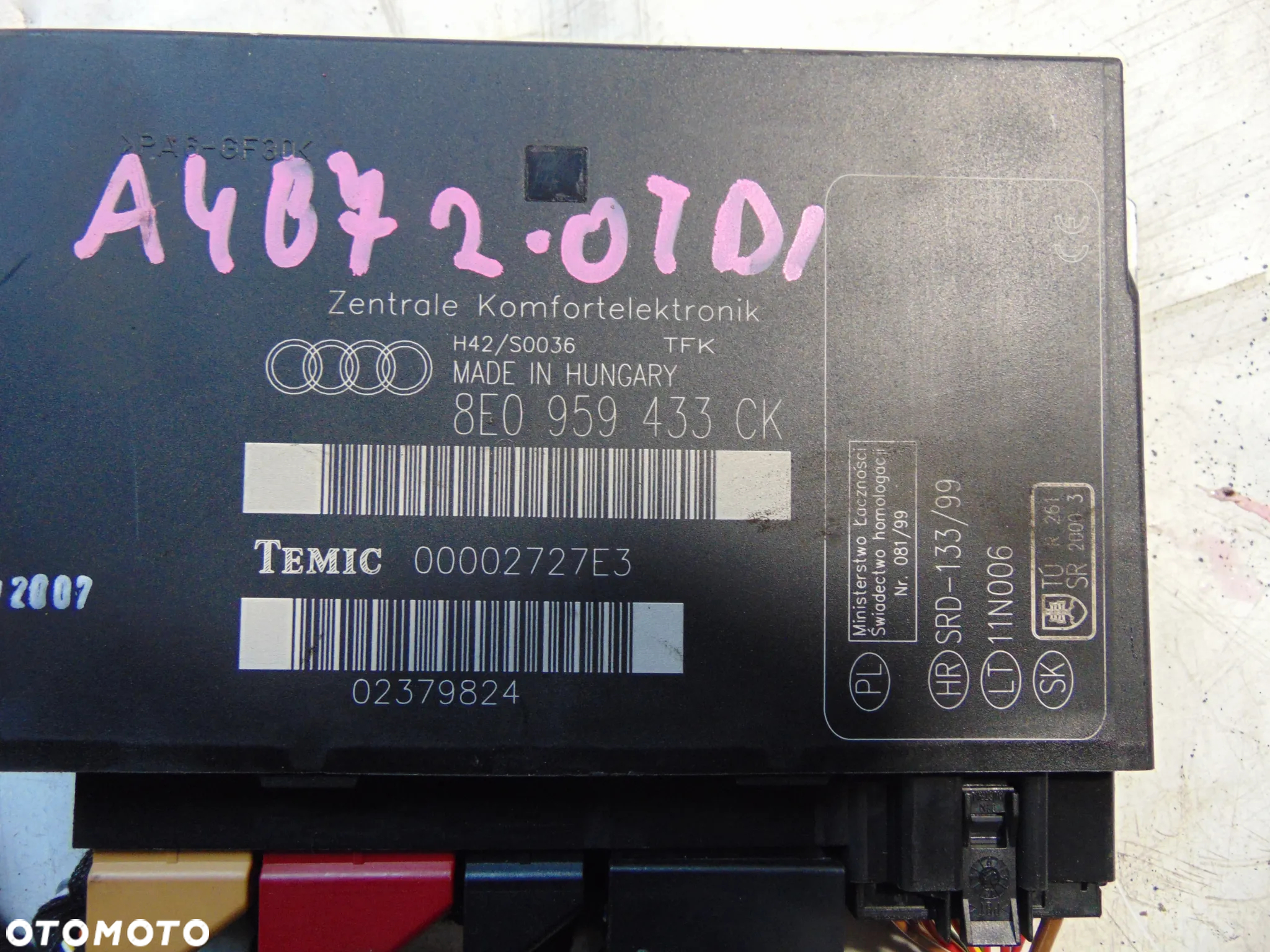 Moduł komfortu audi a4 b7 2,0 tdi - 3
