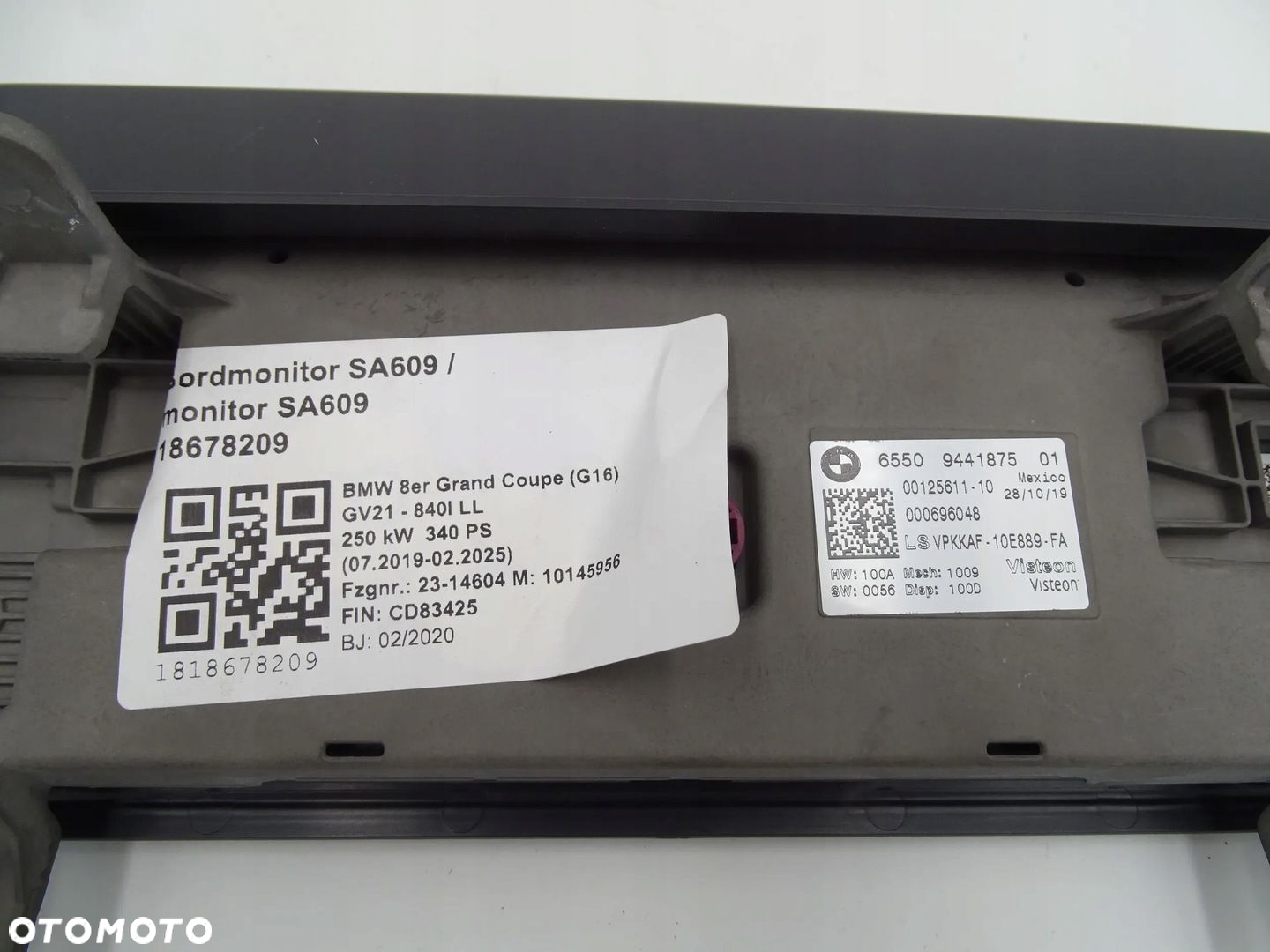 BMW 8 G14 G15 G16 WYŚWIETLACZ MONITOR EKRAN NAVI 9441875 - 4