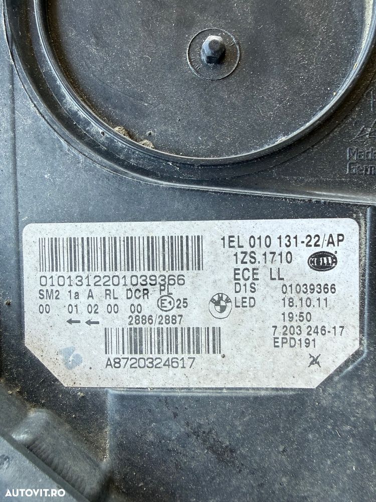 Faruri Bi-Xenon BMW F10 F11 (2010-2013) - ORIGINALE BMW - Volan Stânga pret pe bucata - 3