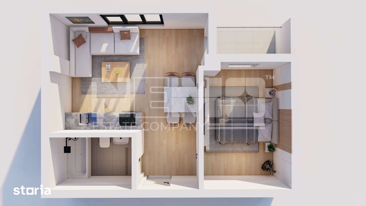 Apartament 2 camere | 44,5 mp + balcon | Etaj 1 | Rădăuți Central | Fi - Imagine principală: 2/3