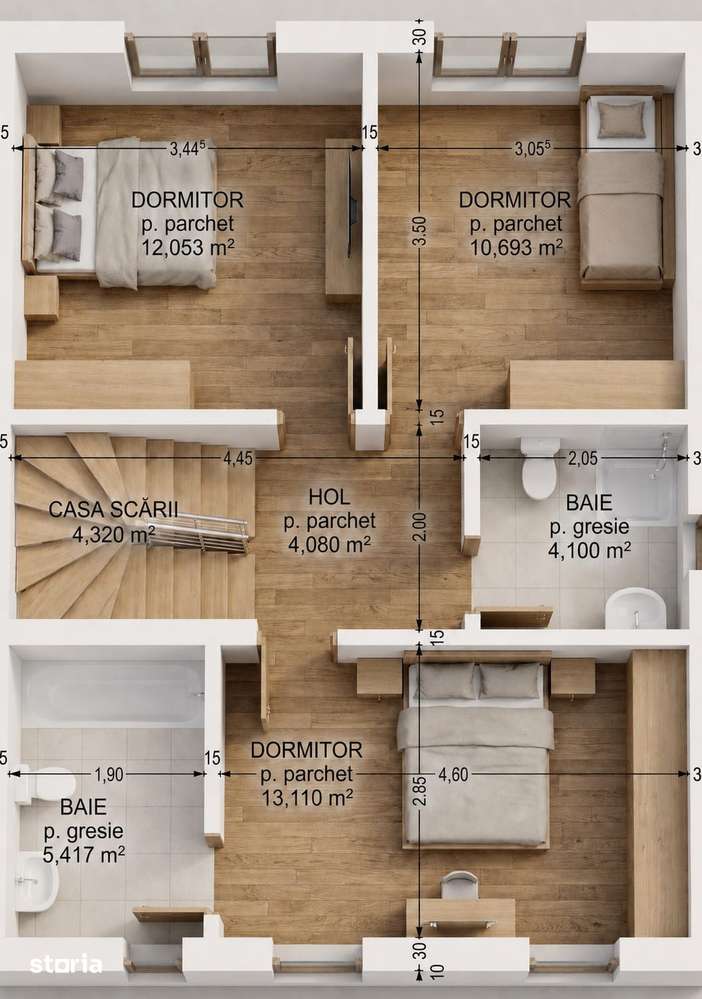 Casă tip Duplex P+E Premium 115 mp utili D.va Nord finisată la cheie - Imagine principală: 4/11