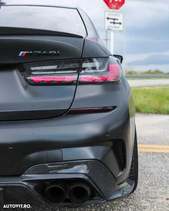 Set Stopuri LED BMW Seria 3 G20 2018+, Model GTS OLED, Fumuriu Smoked - 4