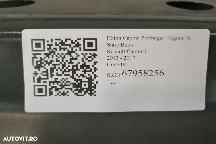 Haion Capota Portbagaj Original In Stare Buna Renault  Captur  1 [2013 - 5
