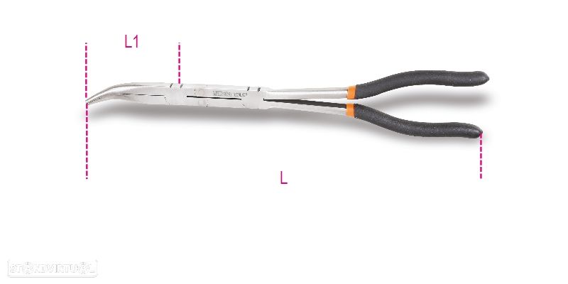 beta set of 2 extra-long knurled double swivel nose pliers 55000169 - 2