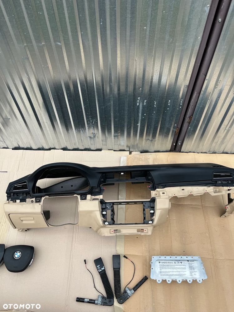 BMW 5 F10 F11 DESKA ROZDZIELCZA KOKPIT KONSOLA ARIBAG NAPINACZE ORYGINAŁ KOMPLET - 3