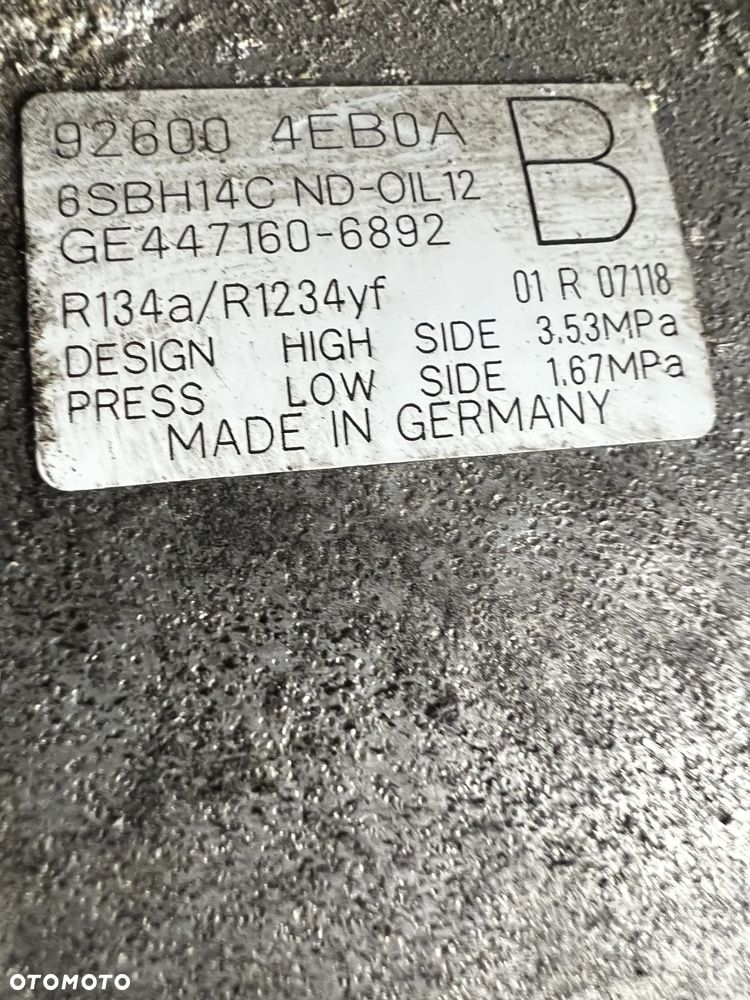 KOMPRESOR SPRĘŻARKA KLIMATYZACJI RENAULT NISSAN 926004EB0A - 4