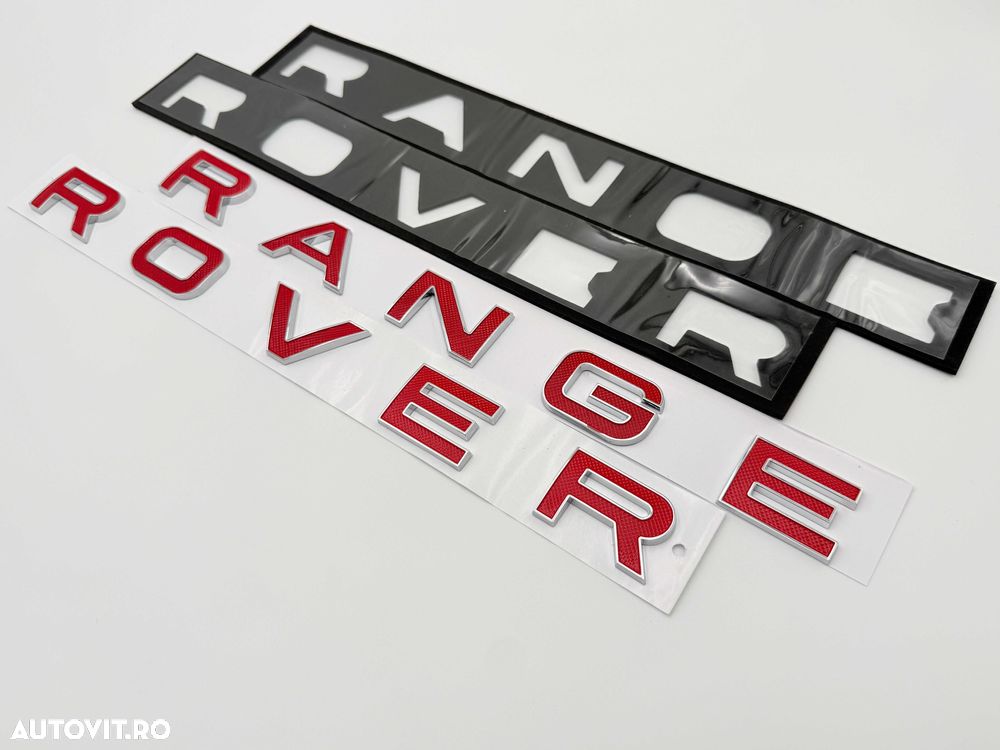 Embleme Compatibile Range Rover fata spate rosu negru crom - 5