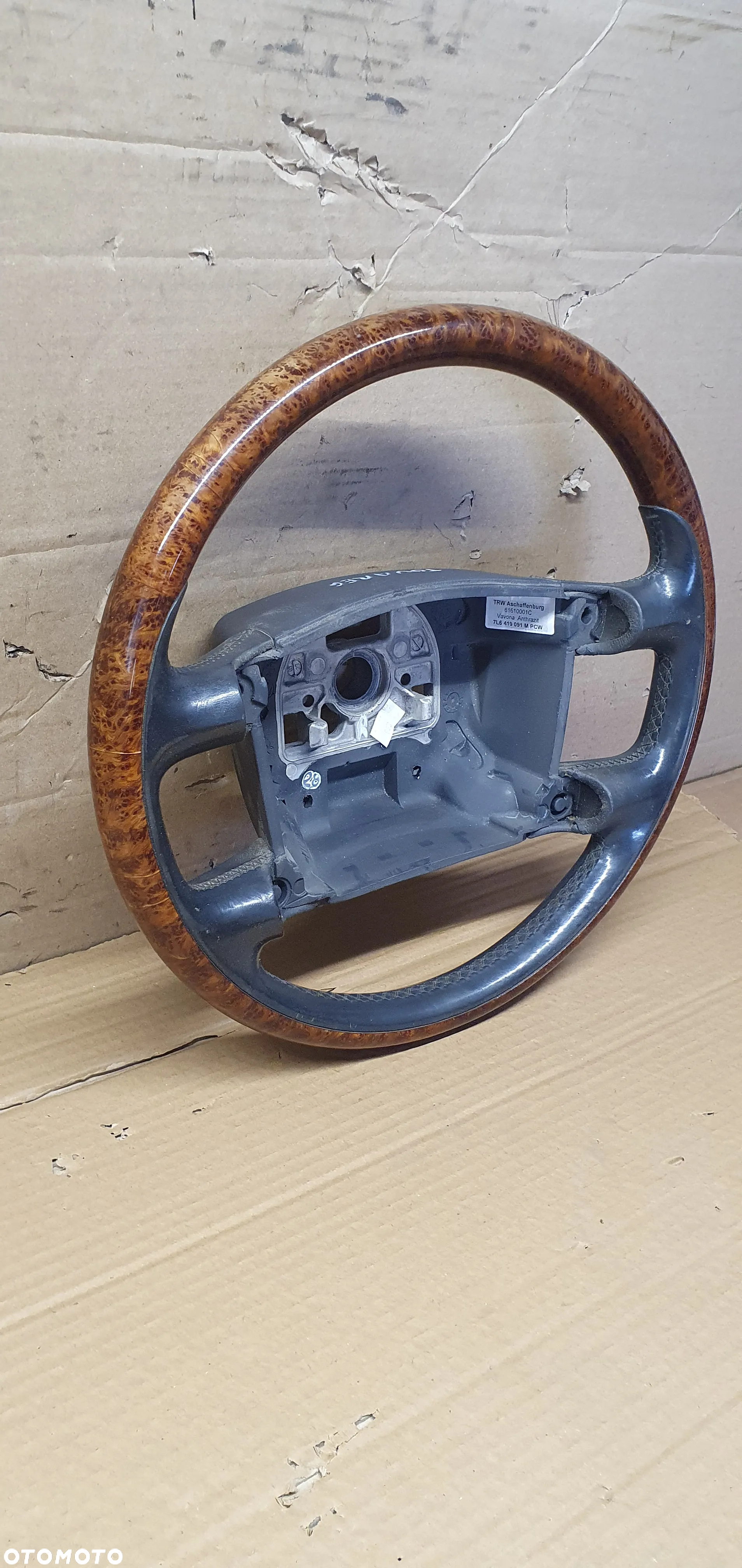 Kierownica czteroramienna drewniana drewno VW Touareg 7L6419091M - 4