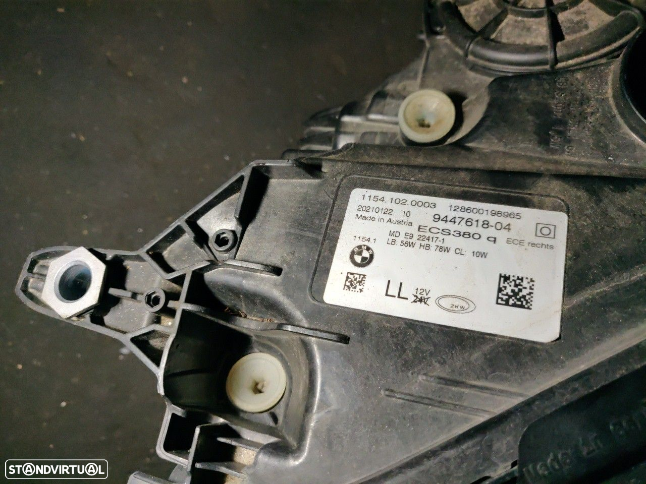 Farol Frente Direito / Otica Direita Bmw 7 (G11, G12)  9447618-04 Zkw - 3