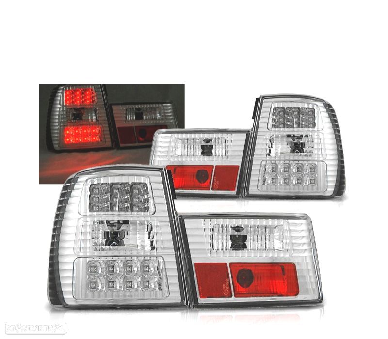 FAROLINS TRASEIROS LED BMW E34 88-95 CHROME CROMADO - 1