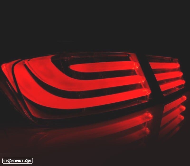 FAROLINS TRASEIROS BMW SERIE 5 F10 10- LIGHT BAR FUNDO VERMELHO - 2