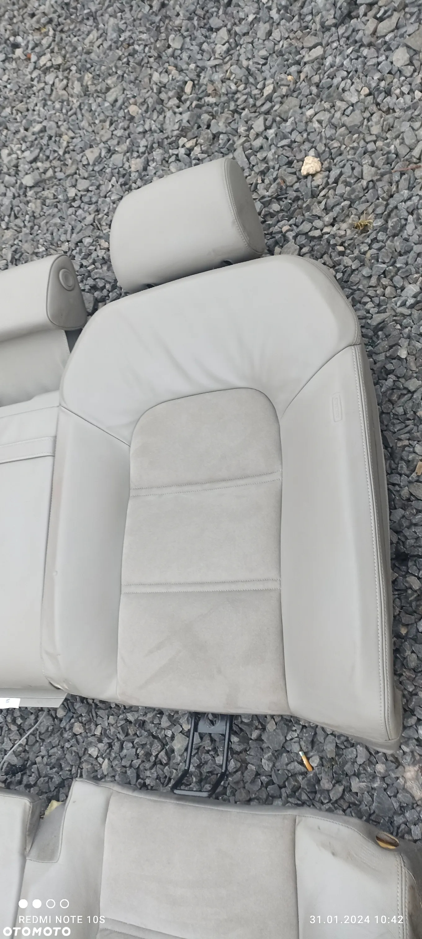 AUDI A8 D3 KANAPA TYLNA TYL ALCANTARA SZARA IGŁA - 6