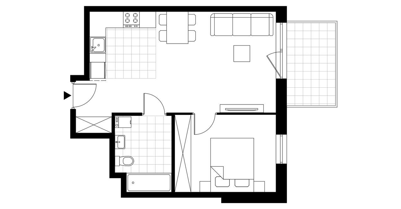 2-pokojowe mieszkanie 42m2 + balkon Bez Prowizji - Pełny obrazek: 2/9