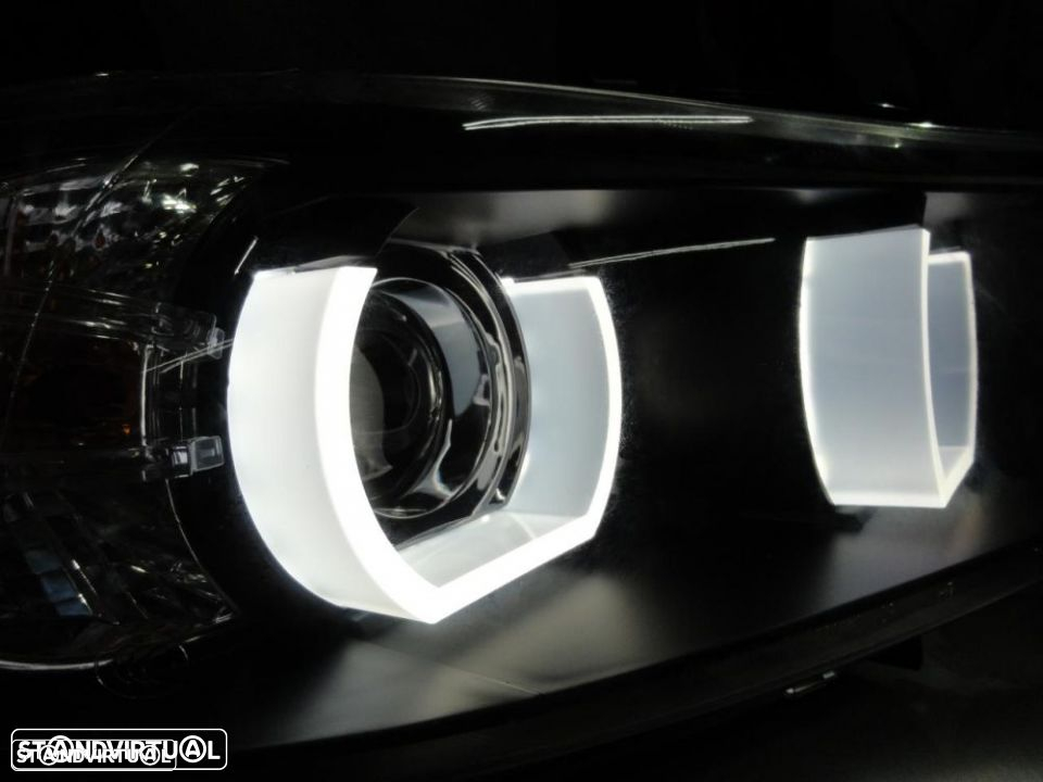 Farois Angel Eyes 3D Tipo U BMW E90 / E91 05-08 Fundo Preto - 11