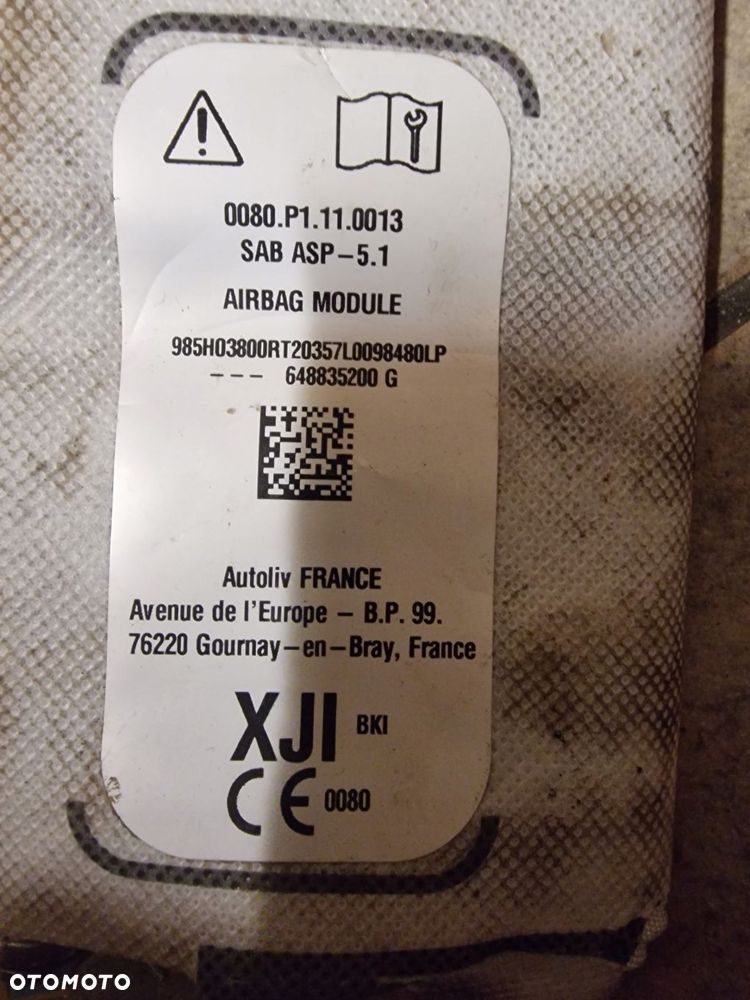 poduszka airbag fotela dacia sandero stepway iii prawa 648835200g - 3