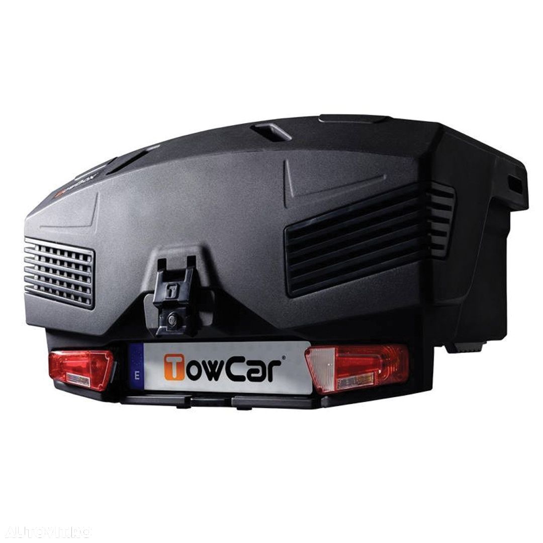 Cutie portbagaj pe carligul de remorcare TowBox Evo, Urban Negru - 1