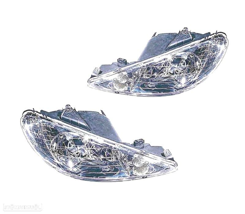 FARÓIS OPTICAS PEUGEOT 206 98-09 H7+H7 - 1