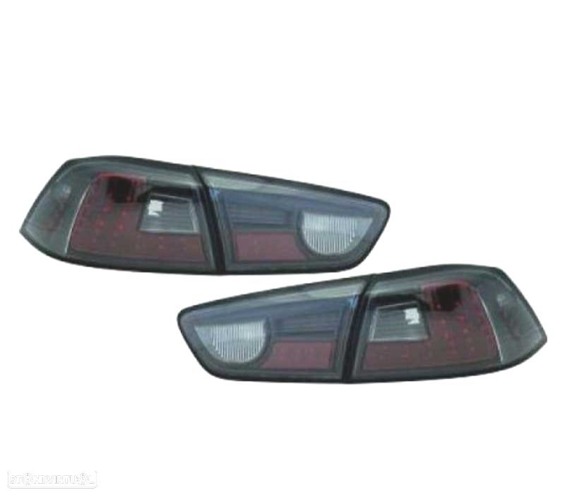 FAROLINS LED MITSUBISHI LANCER 08- LED FUNDO CROMADO ESCURECIDO - 1