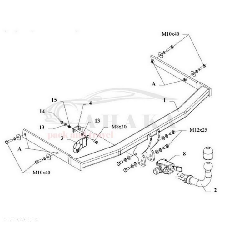 Hak Holowniczy Automat Do Vw Volkswagen Golf Vi Variant Kombi 2009-2013 - 3
