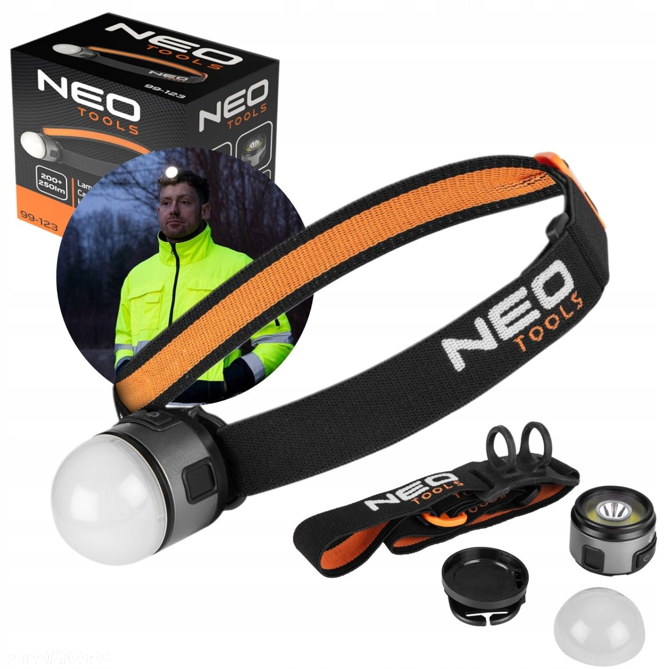 NEO LAMPA CZOŁOWA BIWAKOWA CZOŁÓWKA 250200LM IPX3 99-123 - 13