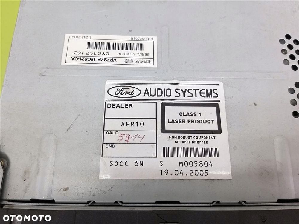 Radio Ford Focus Mk2 2004-2011 4M5T18C815CE M005804 Z KODEM - 3