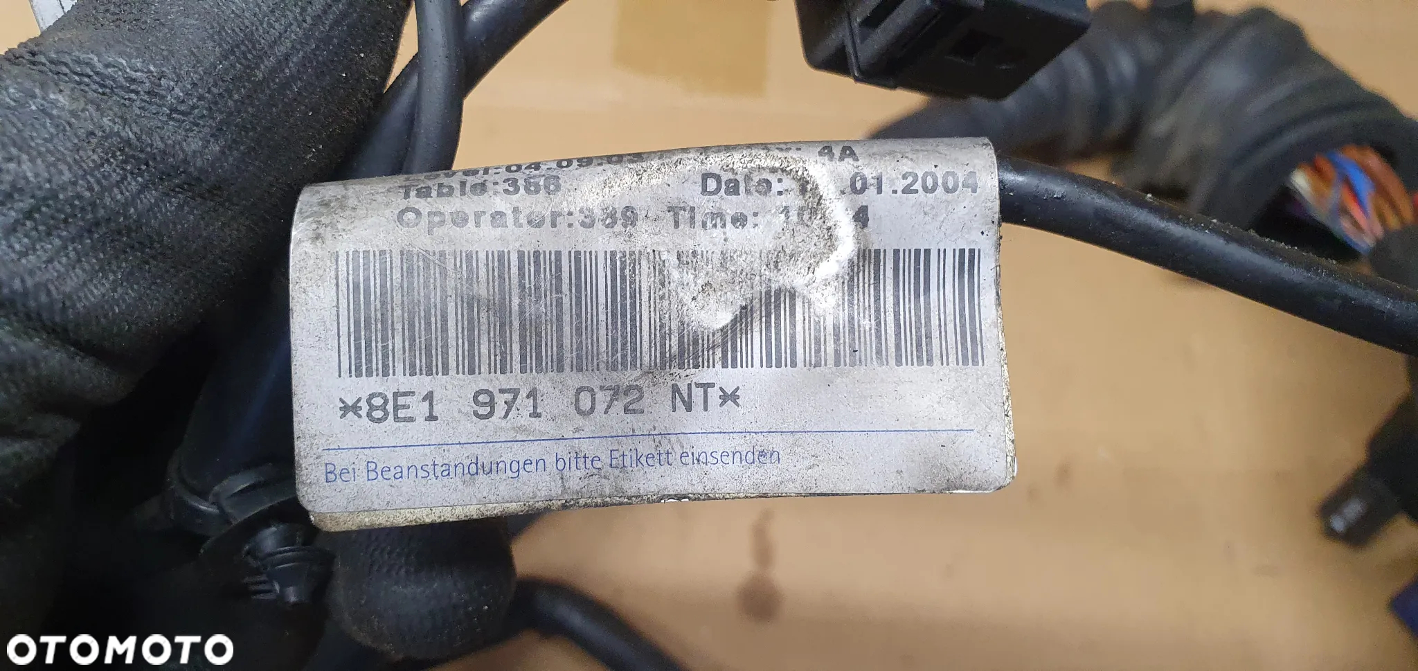 Wiązka instalacja silnika Audi A4 B6 1.9 TDI Automat 8E1971072NT - 8