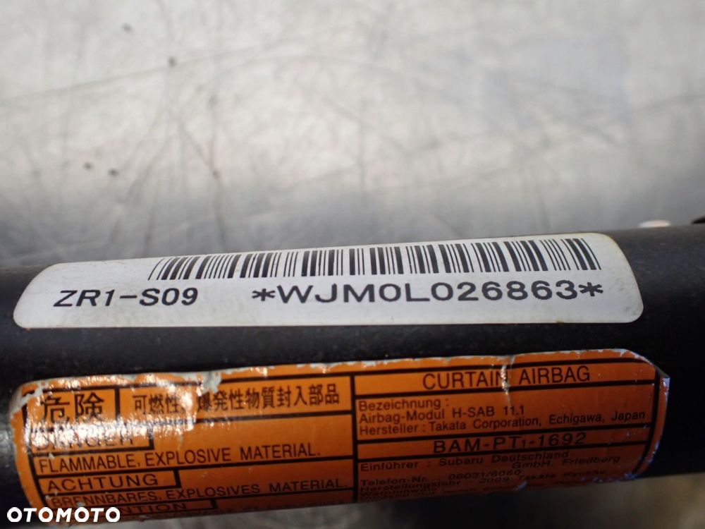 KURTYNA POWIETRZNA PRAWA PASAŻERA SUBARU IMPREZA 1.5 - 8