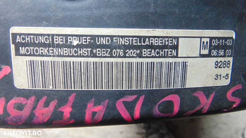 Motor 1.4 benzina,16 valve,VW Polo,Seat ibiza,Skoda fabia COD BBZ an 2003 - 7