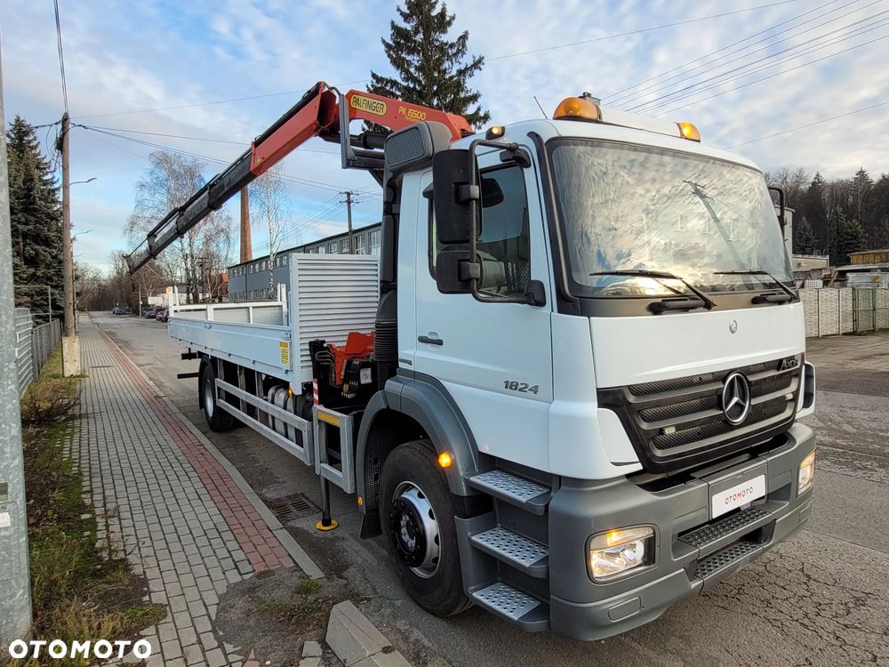 Mercedes-Benz AXOR 1824 // HDS PALFINGER PK 15500 4 WYSUWY 12,20m // SKRZYNIA ŁADUNKOWA 8m // ŻURAW DŹWIG KRAN CRANE // DO WIĘŹBY DACHOWEJ // MOŻLIWOŚĆ SKRÓCENIA - 8