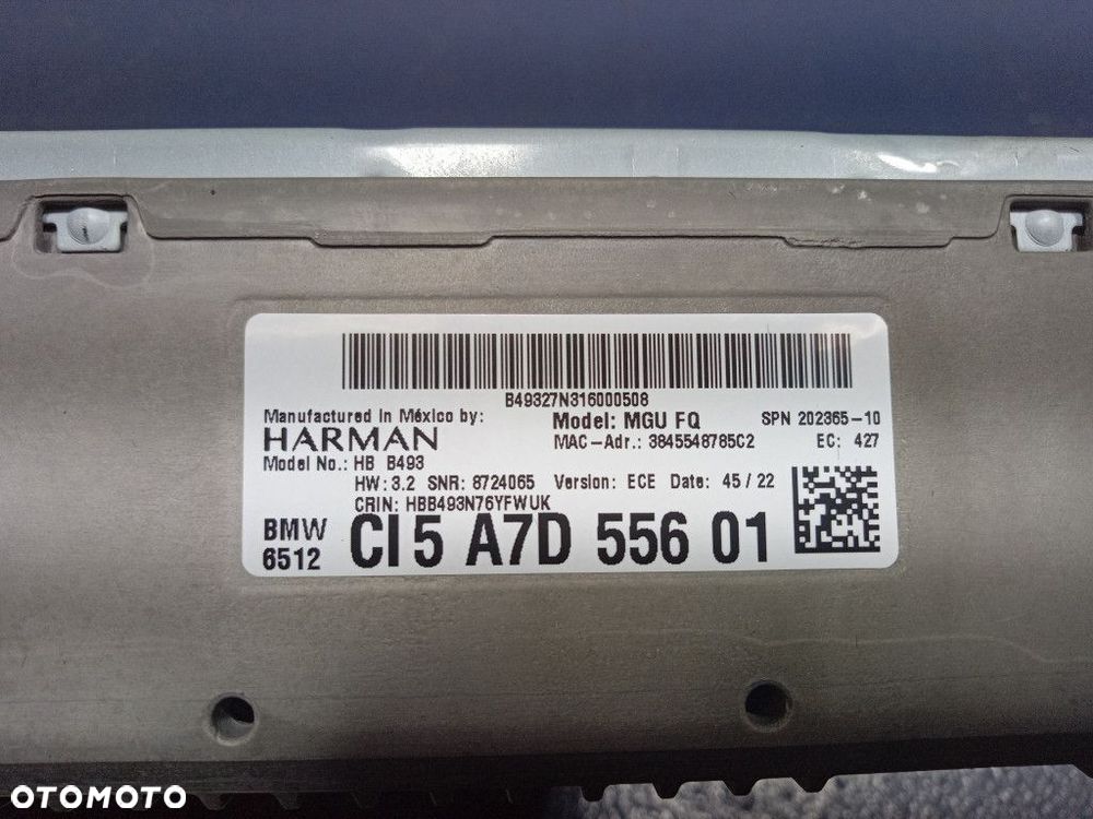 BMW X5 G05 RADIO NAWIGACJA HARMAN MGU 5A7D556 - 6