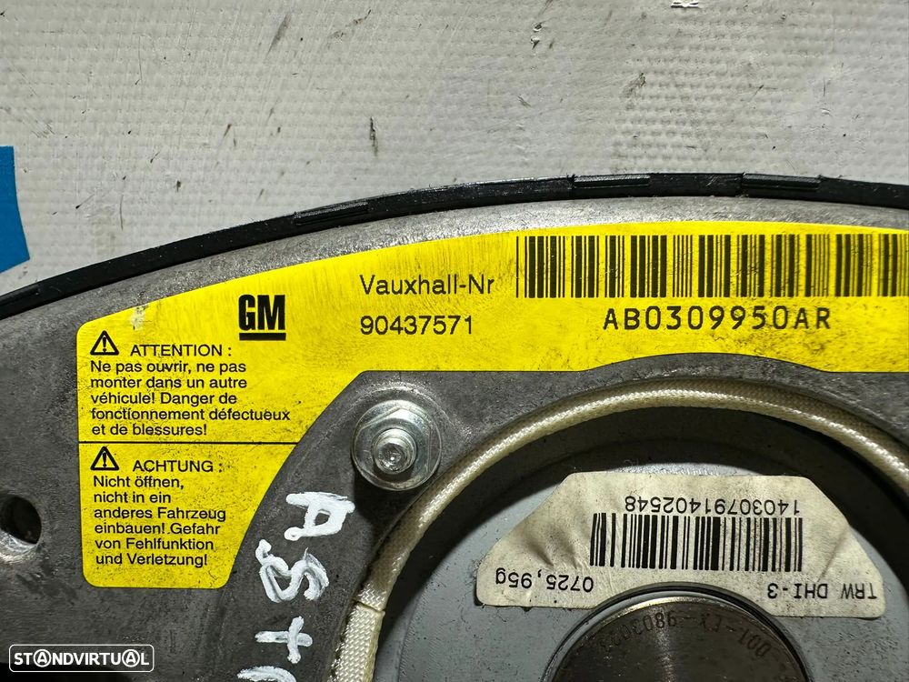 .Airbag Volante Condutor GM Opel Astra Zafira 90437571 1998 - 2005 - 7