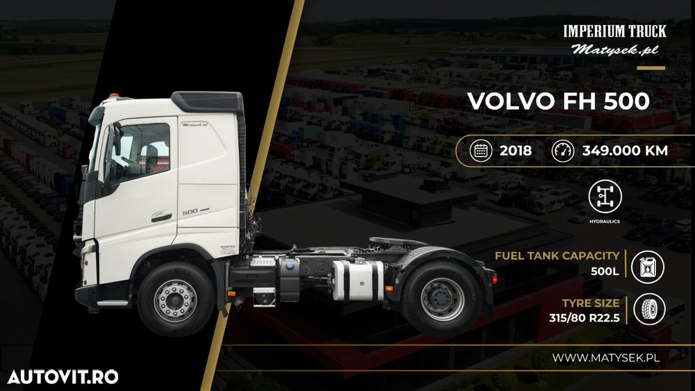 Volvo FH 500 / SISTEM HIDRAULIC / I-SHIFT / CABINĂ JOASĂ / ANVELOPE CU PROFIL 100% / EURO 6 - 3