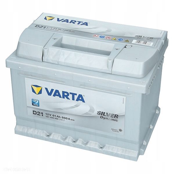 Akumulator Varta D21 12V 61Ah Silver Dynamic P - 14,3 kg - 6
