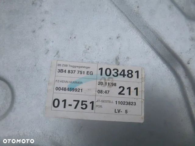 PODNOŚNIK SZYBY LEWY PRZÓD LEWY PRZEDNI VOLKSWAGEN PASSAT B5 - 4