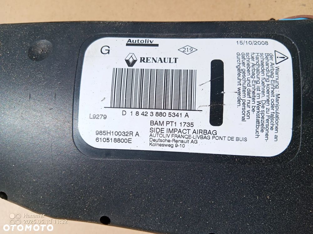 MEGANE III SCENIC 3 poduszka fotela w fotel - 2