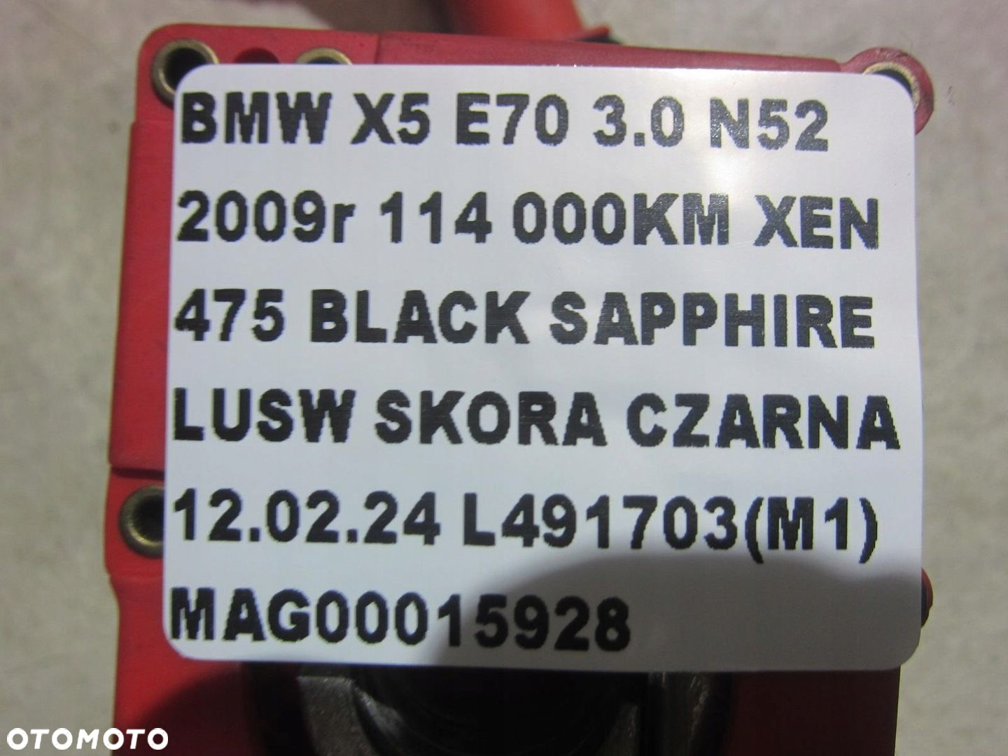 BMW X5 E70 X6 E71 KABEL PLUSOWY KLEMA NABÓJ KLEMA PIROTECHNICZNA  9217004 - 9