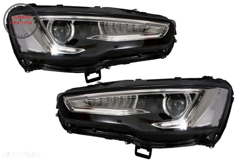Faruri LED DRL Mitsubishi Lancer (2007-2017) Dual Projector Semnal Secvential Dina- livrare gratuita - 1