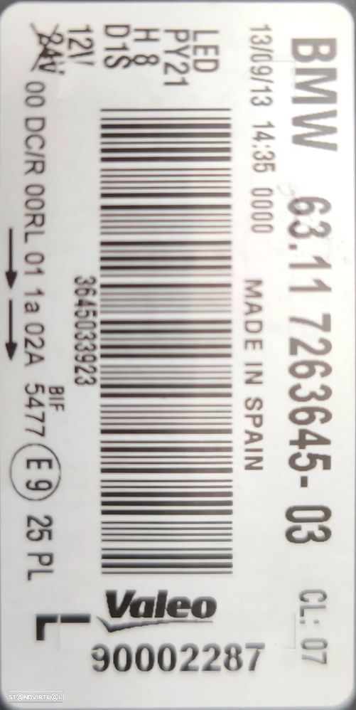 Farol esquerdo bi-xenon Led BMW e82 E87 serie 1 - 4