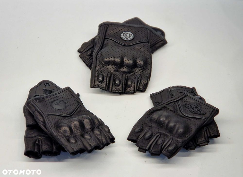 rekawice skórzane motocyklowe bez palcy - 5