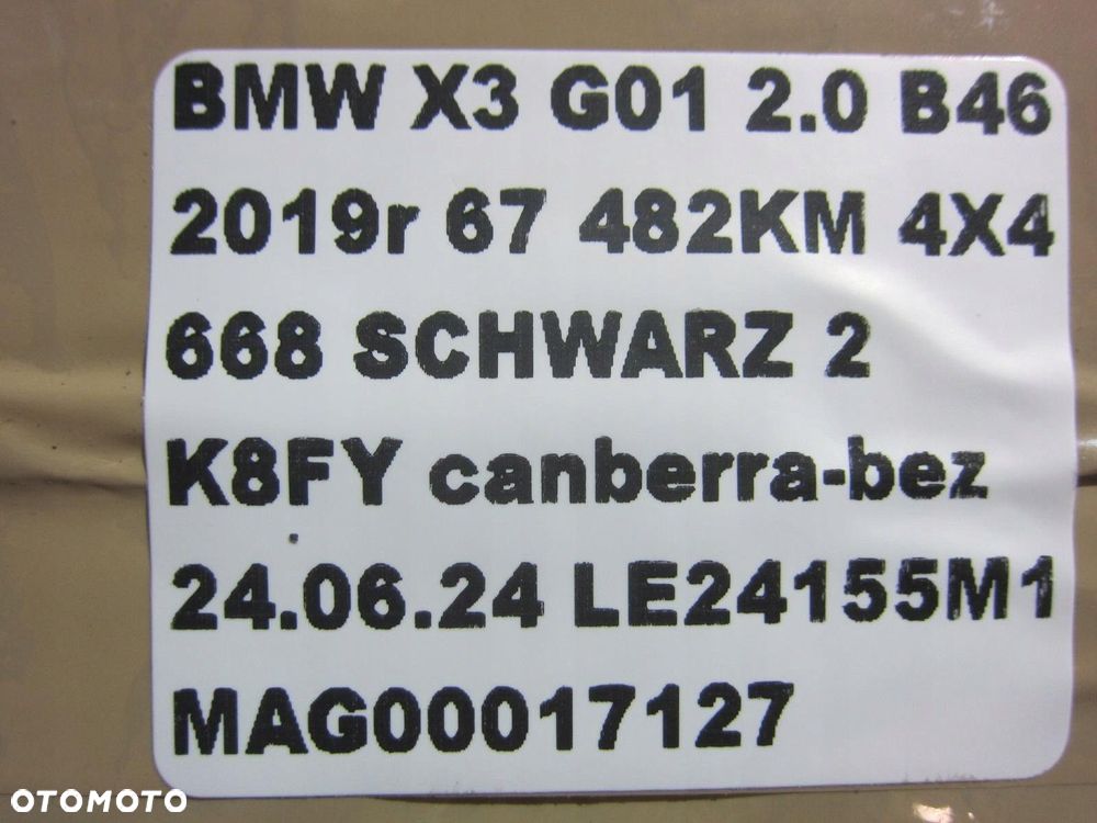 BMW X3 G01 B46 KOMPUTER STEROWNIK SILNIKA MODUŁ 8744139 12148678938 9896978 - 7