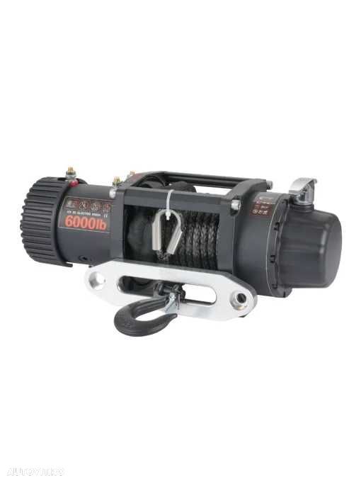 Troliu electric auto EMD Winch 6000lbs (2722kg), 12V, cablu sintetic, 15m, raport 173:1 - 5