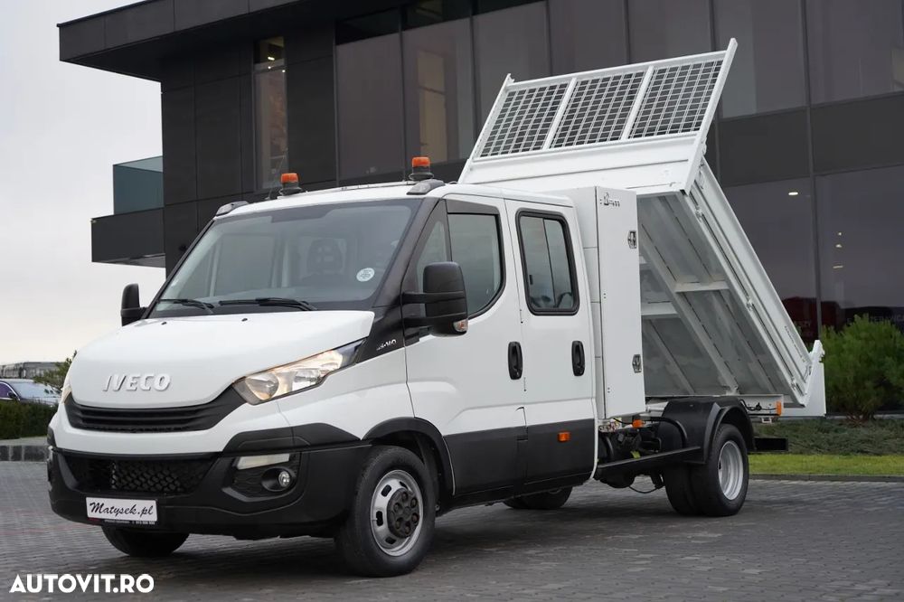 Iveco DAILY 35-140 / BASCULATOR / CU TRACȚIE MÂNĂ / DOUĂ TRACȚII / MANUAL / 6 LOCURI / - 1
