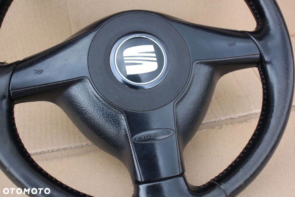 Kierownica Seat Leon I Toledo II oryginalna z poduszką skóra TPO SPORT - 6