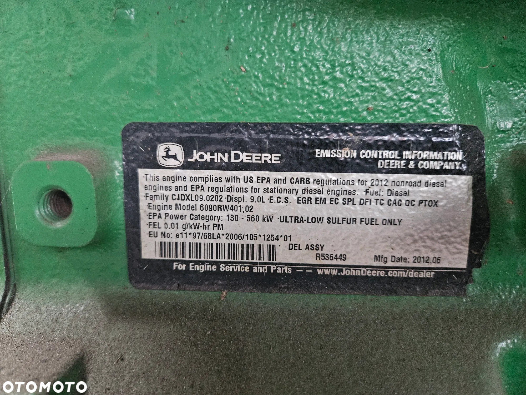 BLOK WAŁ MISA JOHN DEERE 7280R 6090 6090RW402 R573055 R526042 R527981 RE565972 RE310756 - 9