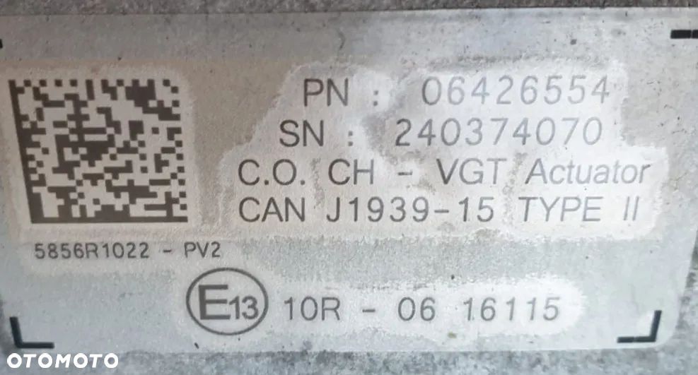 VTG NASTAWNIK ZAWÓR TURBINY VGT/VTG DAF XF 106 480 KM 06426554  240374070 - 5