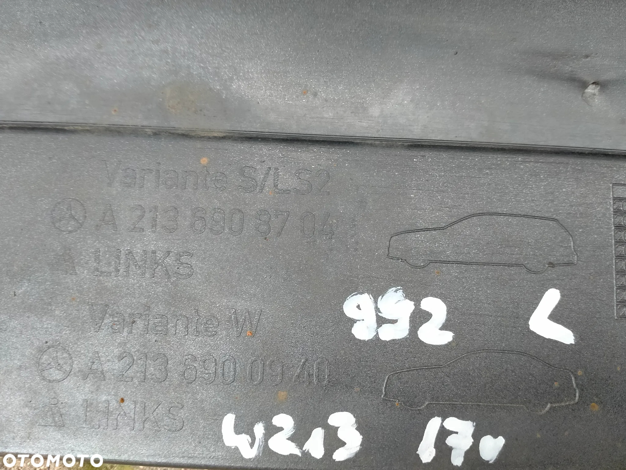 MERCEDES E klasse W213 / Avantgarde / 992 / LISTWA PROGOWA LEWA  / PRÓG LEWY  / ORYGINAŁ - 5